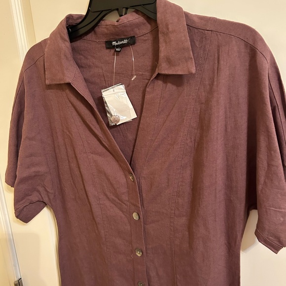 Madewell Short-Sleeve Button-Front Midi Shirtdress - NWT - Picture 4 of 9
